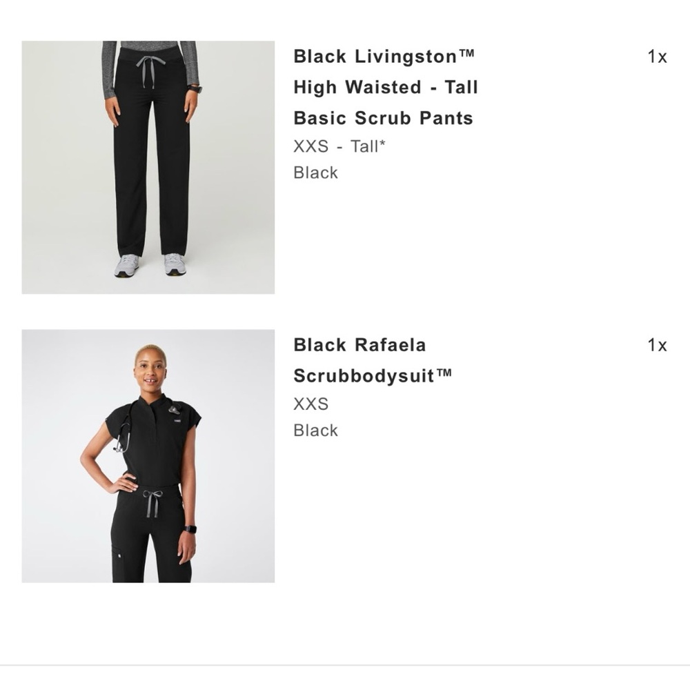 Black High Waisted Tall Basic Scrub Pants